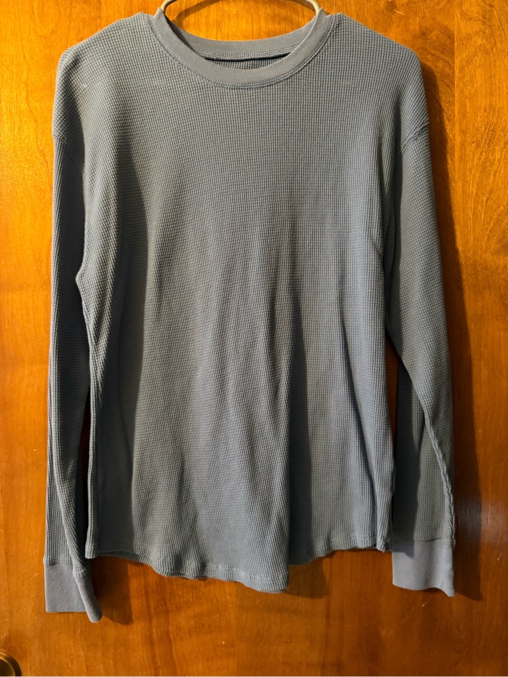 Set of 2- Woman’s Long Sleeve Waffle Thermal Shirt - Light Blue & Navy